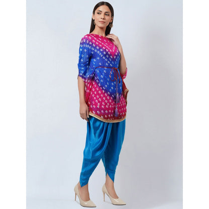 First Resort by Ramola Bachchan Multi-Color Bandhani Tunic with Dhoti Pant (Set of 2)