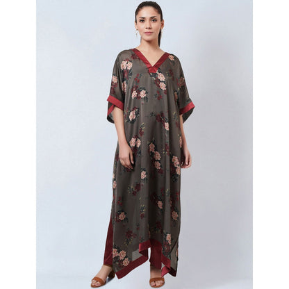 First Resort by Ramola Bachchan Green Floral Kaftan (Set of 2)