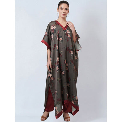 First Resort by Ramola Bachchan Green Floral Kaftan (Set of 2)