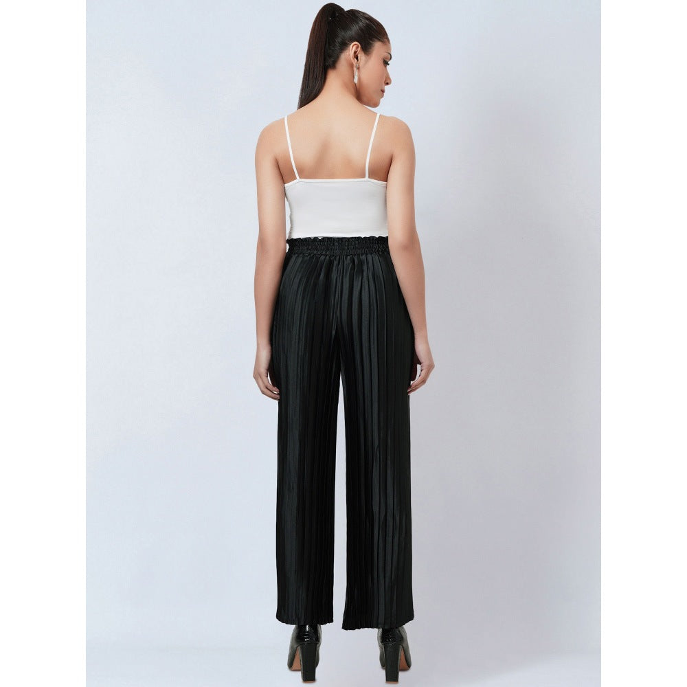 First Resort by Ramola Bachchan Black Pleated Palazzo
