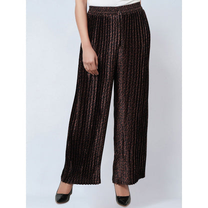 First Resort by Ramola Bachchan Brown Animal Print Pleated Palazzo