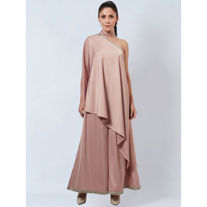 First Resort by Ramola Bachchan Powder Pink Asymmetric Top & Palazzo Co-Ord (Set of 2)