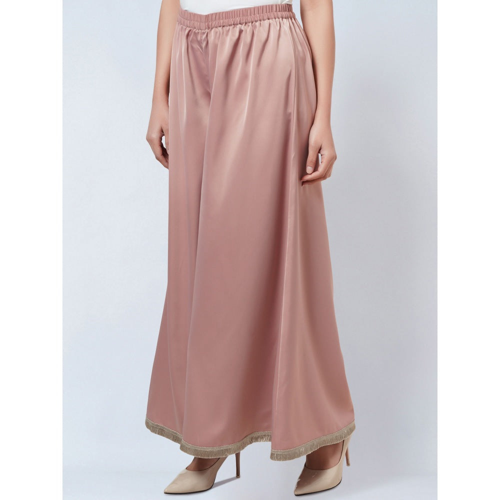 First Resort by Ramola Bachchan Powder Pink Asymmetric Top & Palazzo Co-Ord (Set of 2)