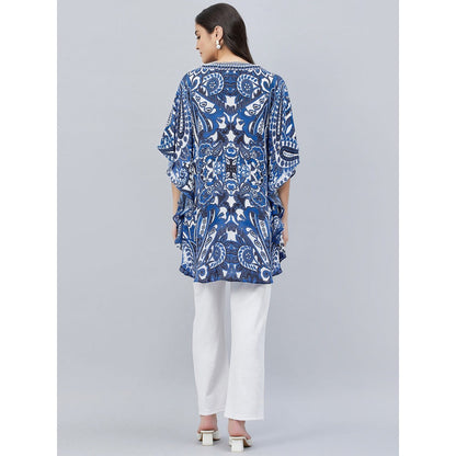 First Resort by Ramola Bachchan Azure Blue Paisley Mini Dress