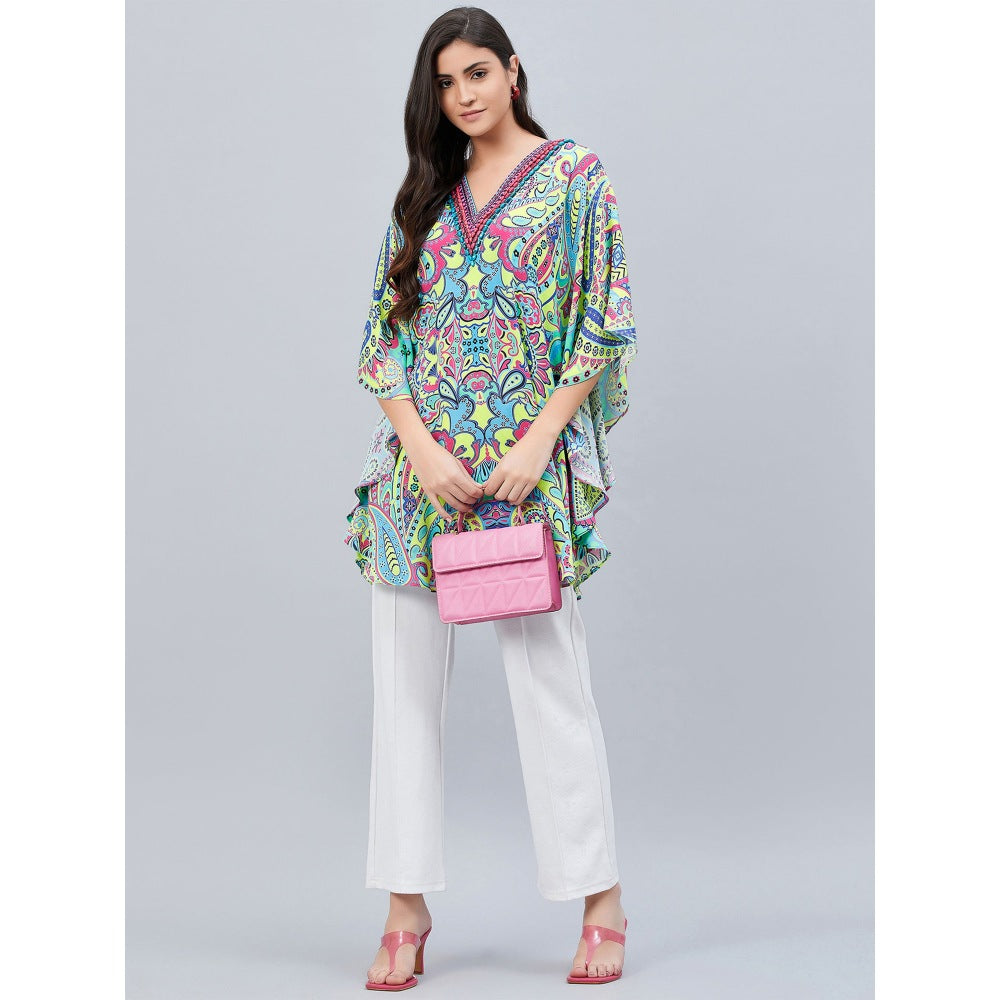 First Resort by Ramola Bachchan Green Paisley Mini Dress