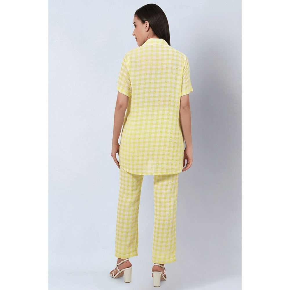 First Resort by Ramola Bachchan Citrus Lemon Checked Co-Ord (Set of 2)
