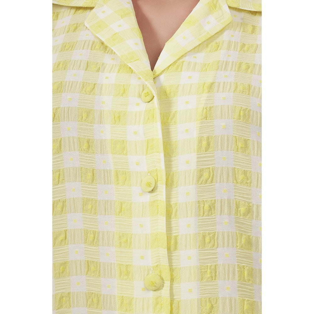 First Resort by Ramola Bachchan Citrus Lemon Checked Co-Ord (Set of 2)
