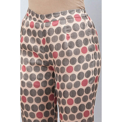 First Resort by Ramola Bachchan Grey and Pink Polka Dot Pants