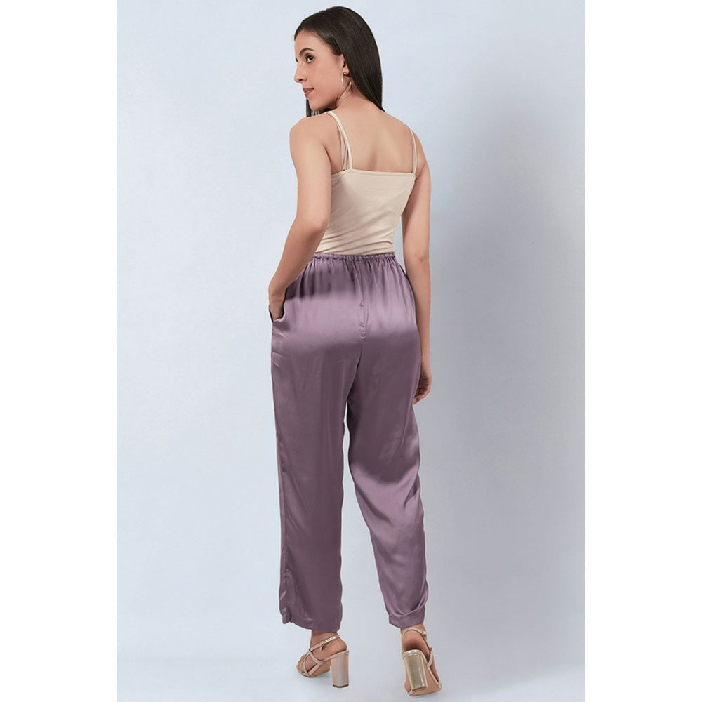 First Resort by Ramola Bachchan Purple Satin Pants