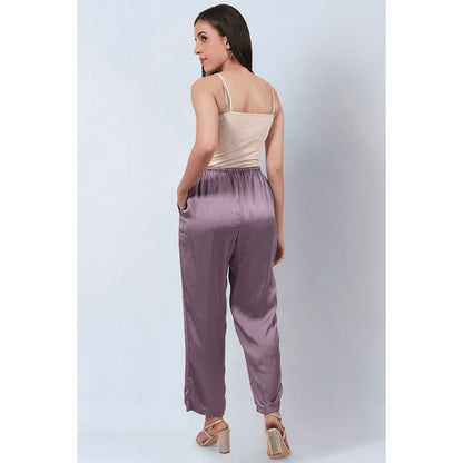 First Resort by Ramola Bachchan Purple Satin Pants