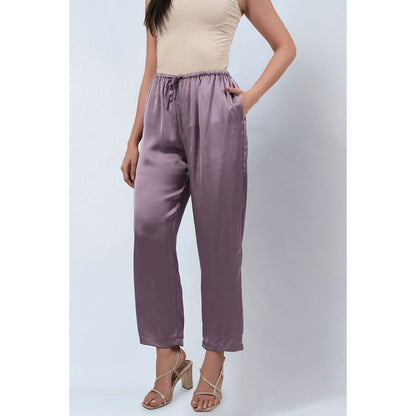 First Resort by Ramola Bachchan Purple Satin Pants