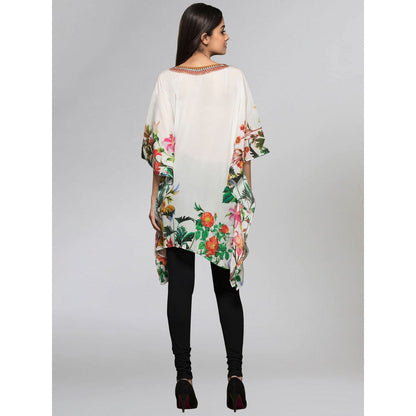 First Resort by Ramola Bachchan Multicoloured Embellished Floral Kaftan Top