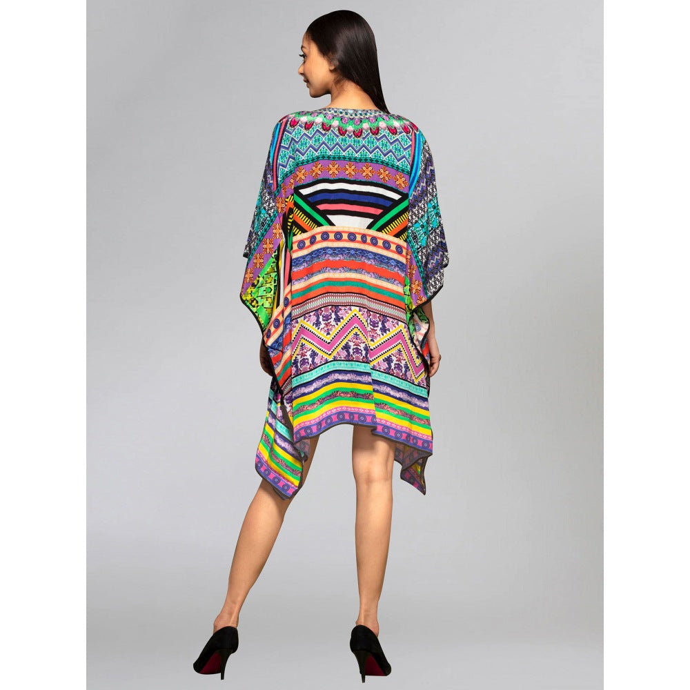 First Resort by Ramola Bachchan Multicoloured Geometric Kaftan Tunic