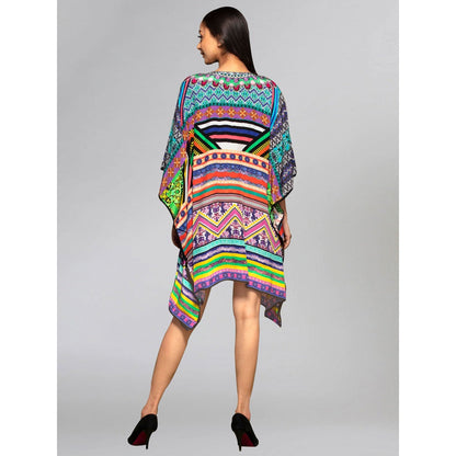 First Resort by Ramola Bachchan Multicoloured Geometric Kaftan Tunic