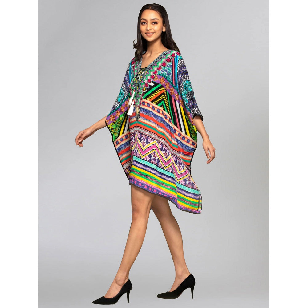 First Resort by Ramola Bachchan Multicoloured Geometric Kaftan Tunic