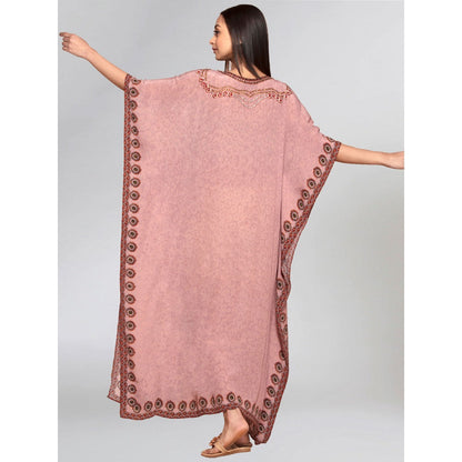 First Resort by Ramola Bachchan Pink Pearl Full Length Kaftan
