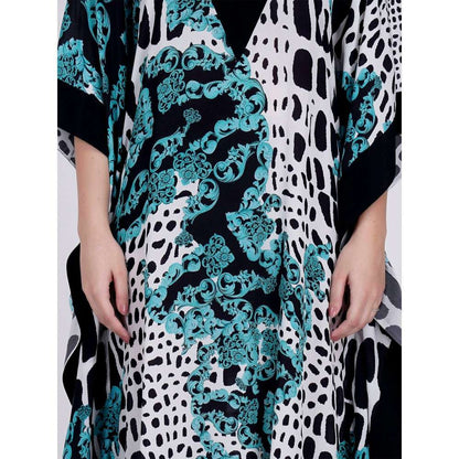 First Resort by Ramola Bachchan Blue Baroque Full Length Kaftan