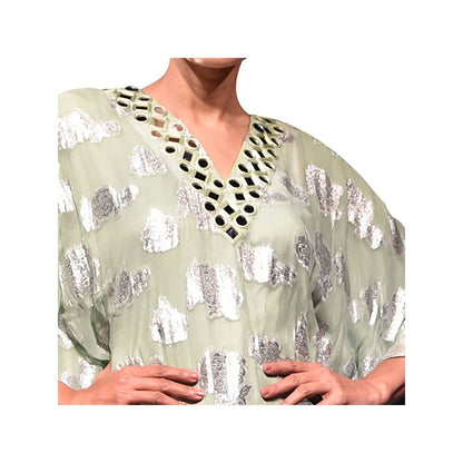 First Resort by Ramola Bachchan Pink And Green Ombre Full Length Kaftan