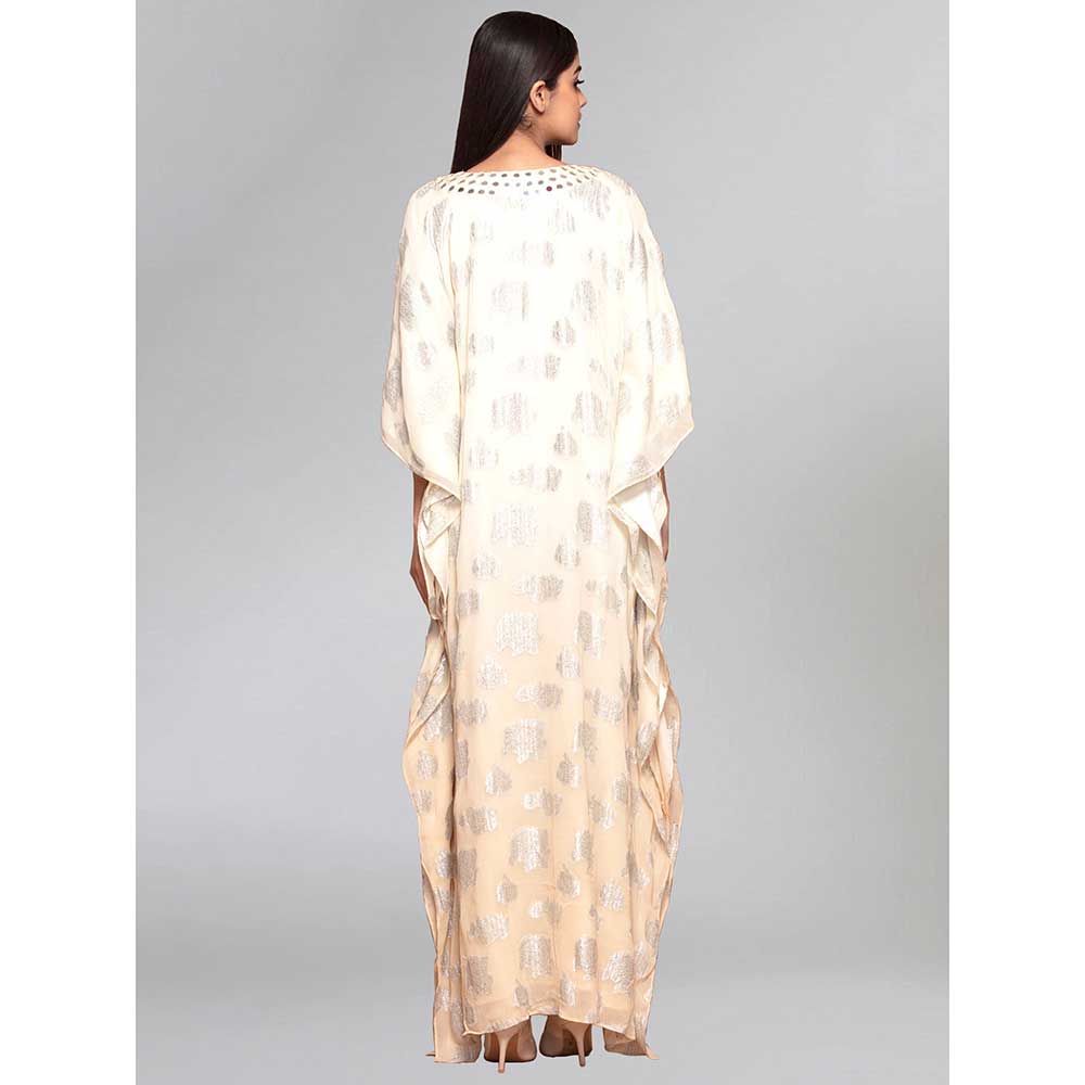 First Resort by Ramola Bachchan Ivory Ombre Full Length Kaftan