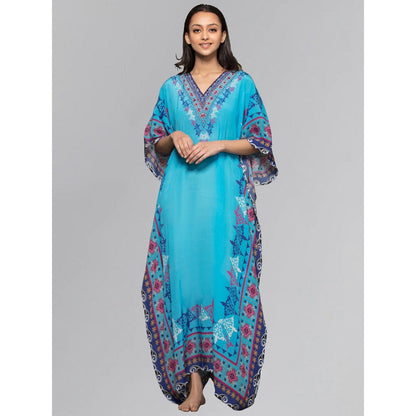 First Resort by Ramola Bachchan Blue Kaftan