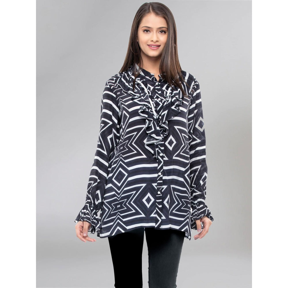 First Resort by Ramola Bachchan Black Shirt