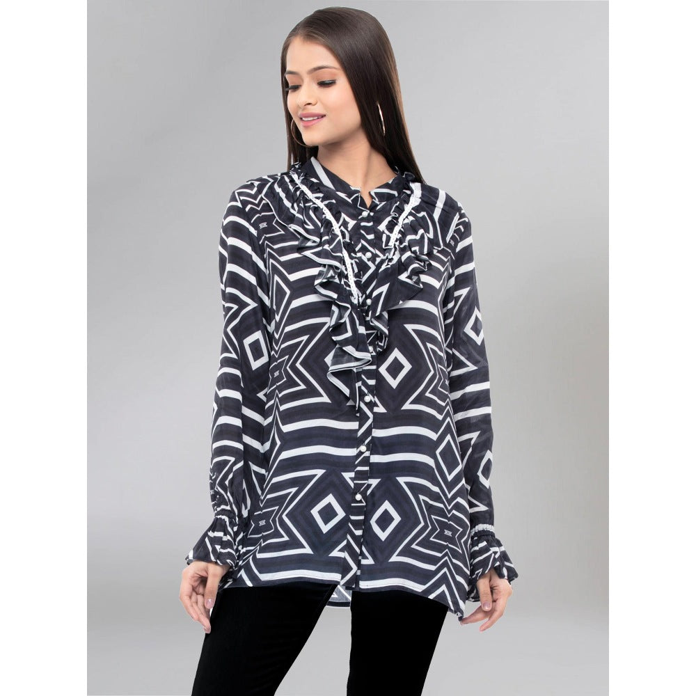 First Resort by Ramola Bachchan Black Shirt