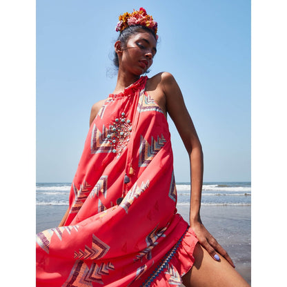 Gopi Vaid Alexa Asymmetric Long Dress