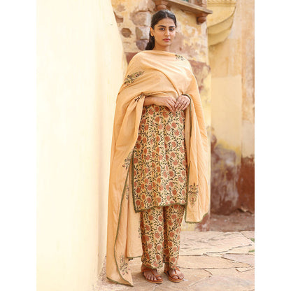 Gulabo Jaipur Beige Gular Kurta With Pant And Dupatta (Set Of 3)