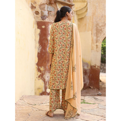 Gulabo Jaipur Beige Gular Kurta With Pant And Dupatta (Set Of 3)
