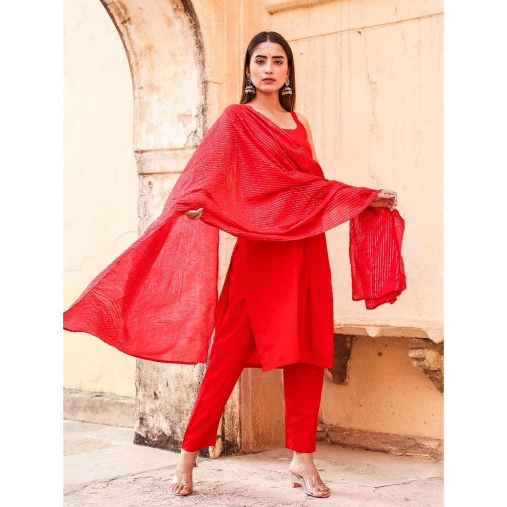 Gulabo Jaipur Noori Red Straight Set (Set of 3)