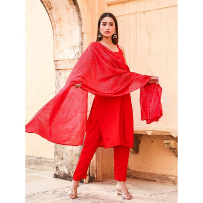 Gulabo Jaipur Noori Red Straight Set (Set of 3)