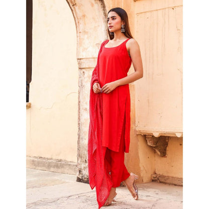 Gulabo Jaipur Noori Red Straight Set (Set of 3)
