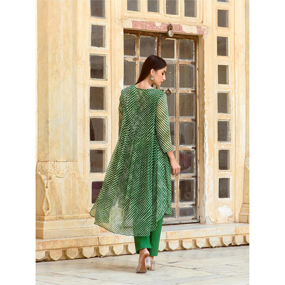 Gulabo Jaipur Rang Green Straight Kurta And Pant With Inner & Dupatta (Set Of 4)