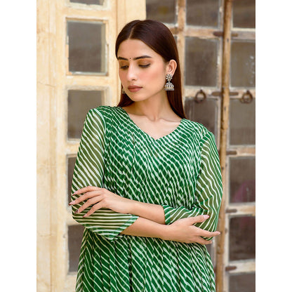 Gulabo Jaipur Rang Green Straight Kurta And Pant With Inner & Dupatta (Set Of 4)