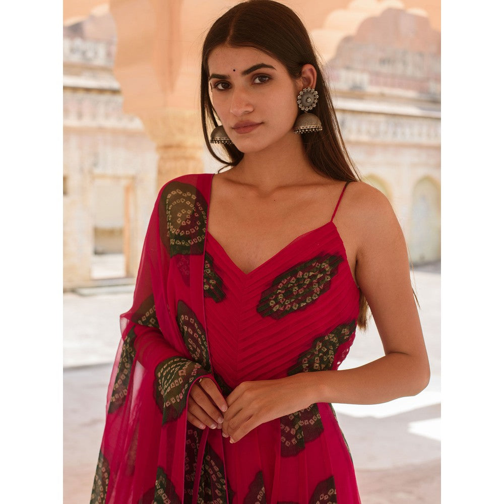 Gulabo Jaipur Ehsaas Rani Anarkali And Pant With Dupatta (Set Of 3)