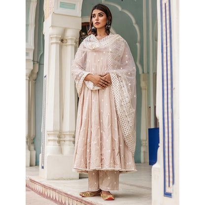 Gulabo Jaipur Grey Hai rat Anarkali With Pant And Dupatta (Set Of 3)