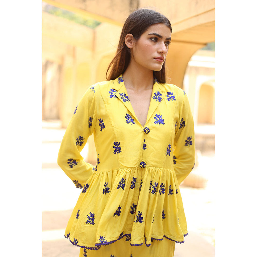Gulabo Jaipur Saira Yellow Top And Pant (Set of 2)