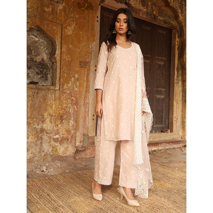 Gulabo Jaipur Grey Hai rat Kurta With Pant And Dupatta (Set Of 3)