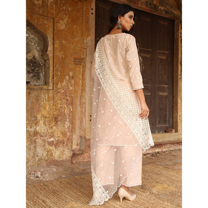 Gulabo Jaipur Grey Hai rat Kurta With Pant And Dupatta (Set Of 3)