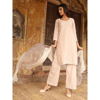 Gulabo Jaipur Grey Hai rat Kurta With Pant And Dupatta (Set Of 3)