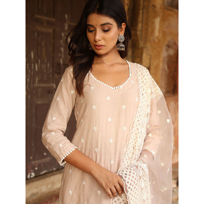 Gulabo Jaipur Grey Hai rat Kurta With Pant And Dupatta (Set Of 3)
