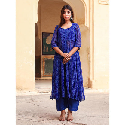 Gulabo Jaipur Blue Janhvi Anarkali And Pant (St Of 2)