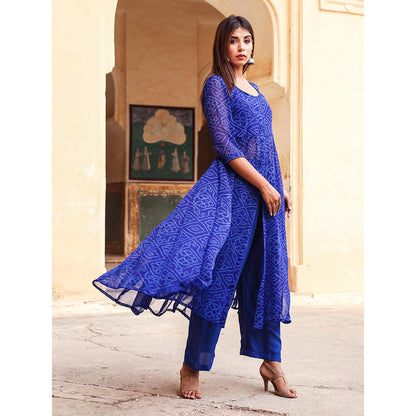Gulabo Jaipur Blue Janhvi Anarkali And Pant (St Of 2)