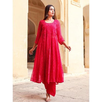 Gulabo Jaipur Pink Janhvi Anarkali And Pant (St Of 2)