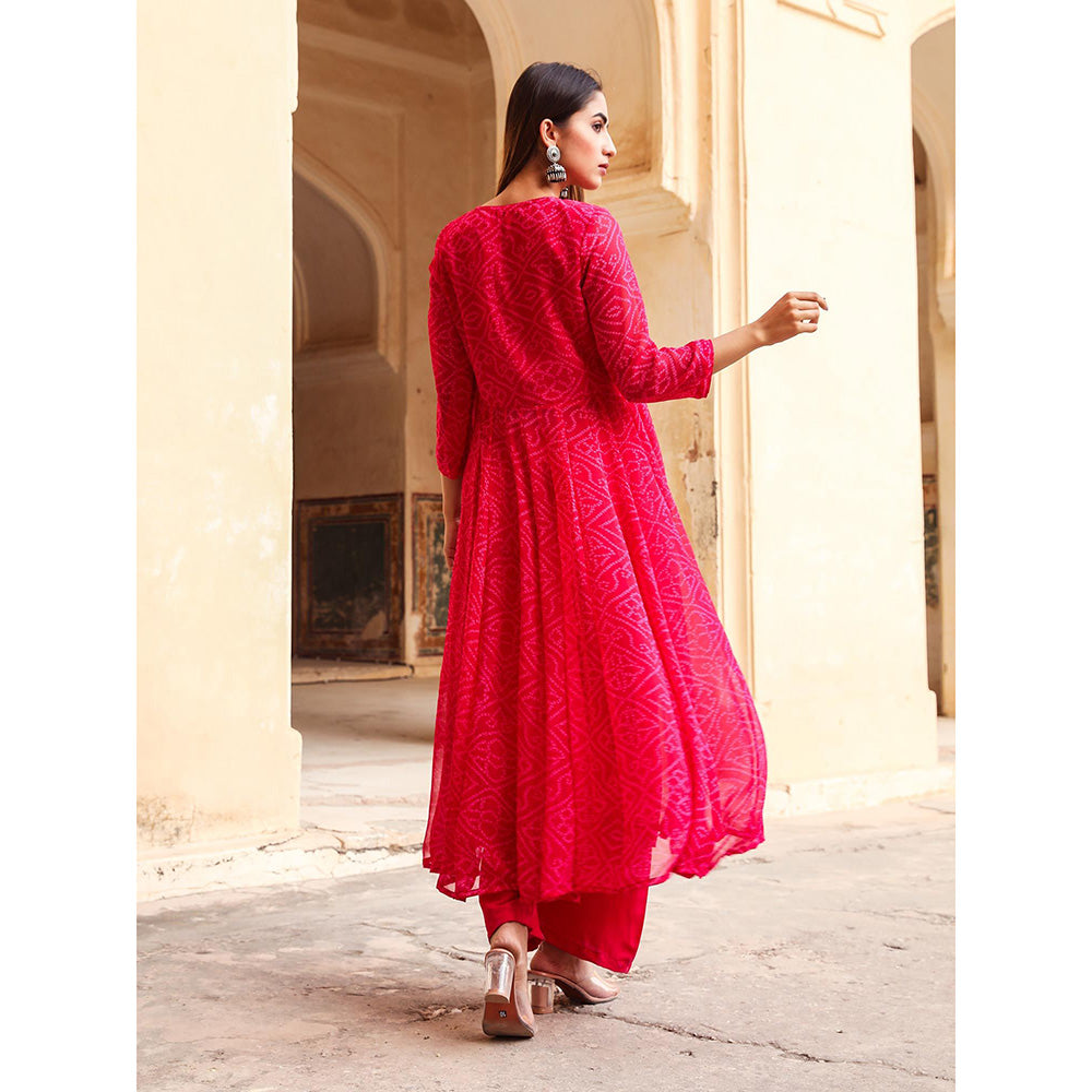 Gulabo Jaipur Pink Janhvi Anarkali And Pant (St Of 2)