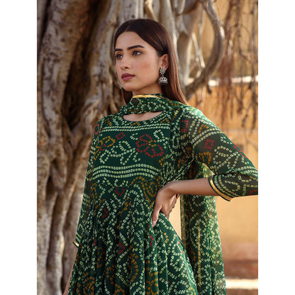 Gulabo Jaipur Naaz Green Anarkali (Set of 3)