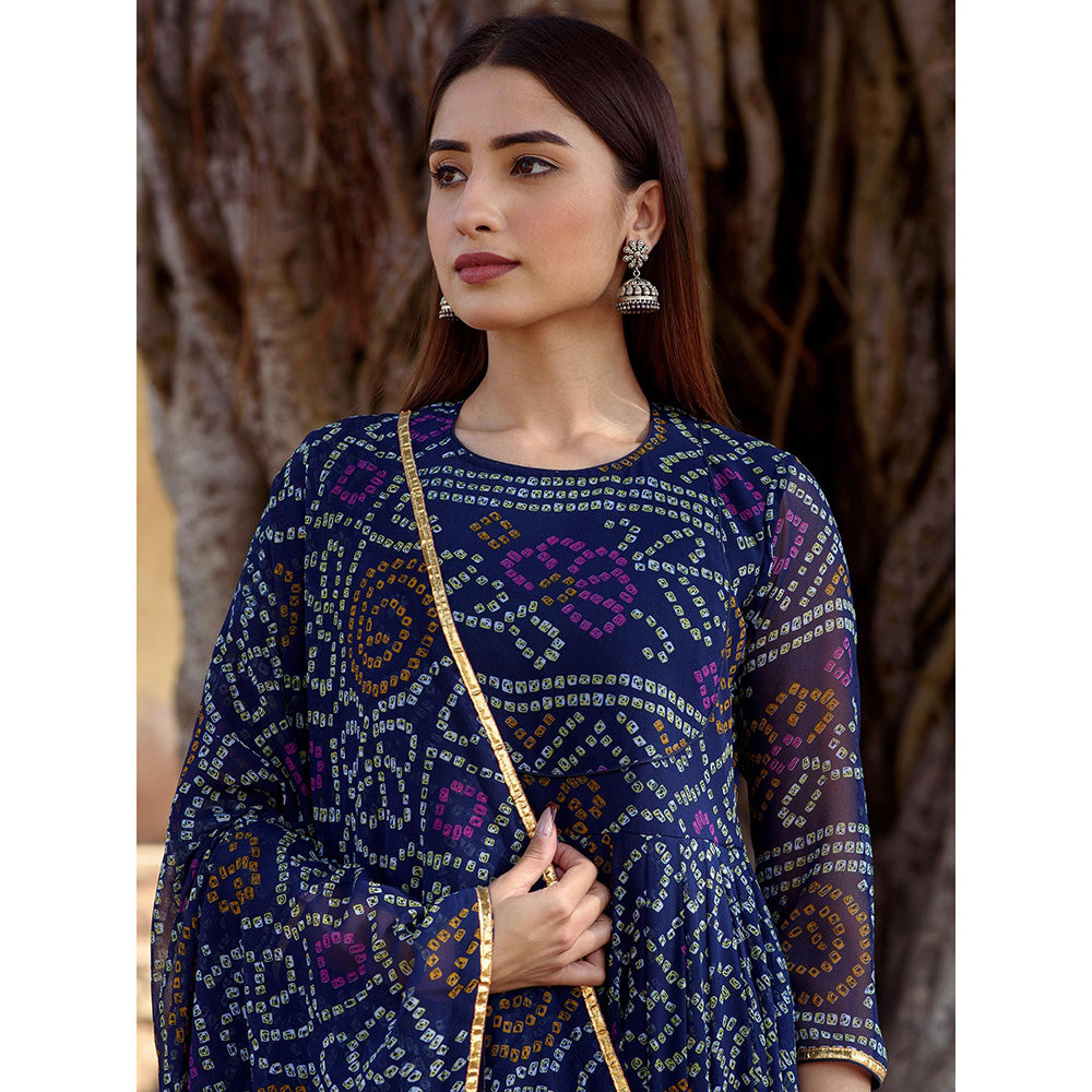 Gulabo Jaipur Blue Naaz Anarkali With Pant And Dupatta (Set Of 3)