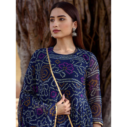 Gulabo Jaipur Blue Naaz Anarkali With Pant And Dupatta (Set Of 3)