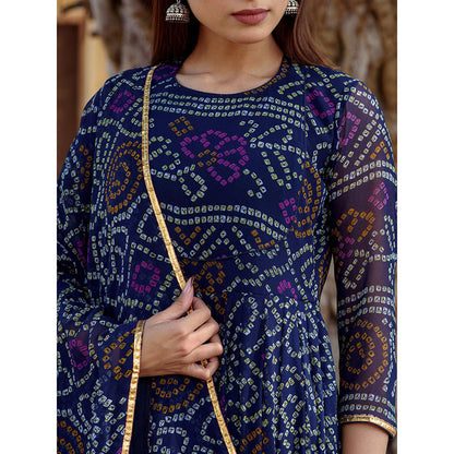 Gulabo Jaipur Blue Naaz Anarkali With Pant And Dupatta (Set Of 3)