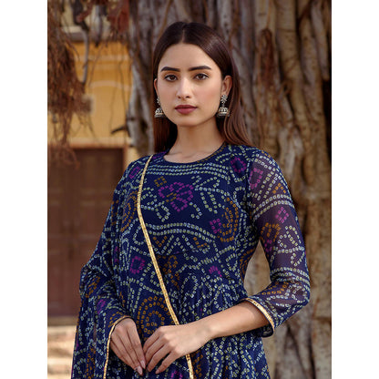 Gulabo Jaipur Blue Naaz Anarkali With Pant And Dupatta (Set Of 3)